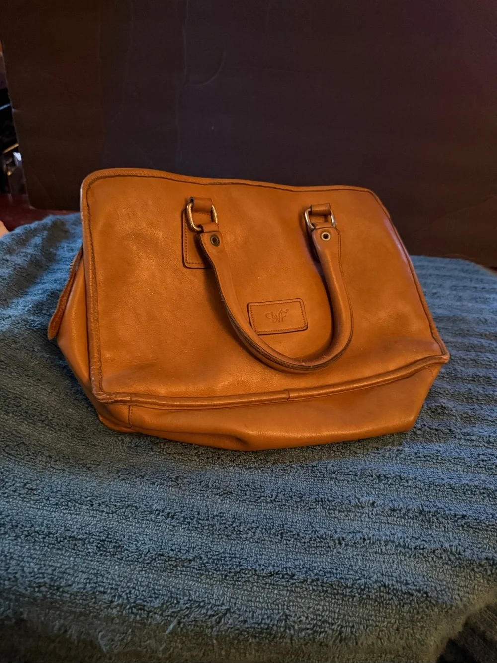 Diane Von Furstenberg Cognac Brown Leather Satchel